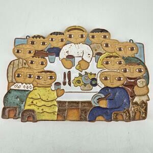 St. Andrew’s Abbey Ceramic Plaque The Last Supper Nwt Hand Made Pottery Monks